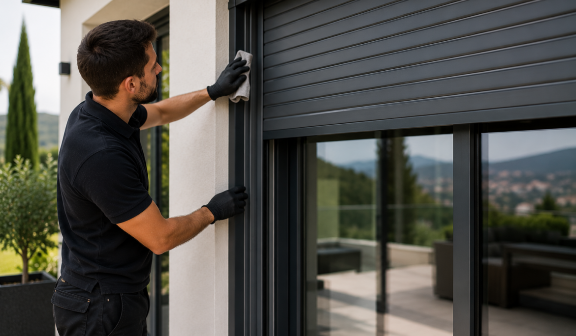 Nettoyage et entretien d'un volet roulant aluminium