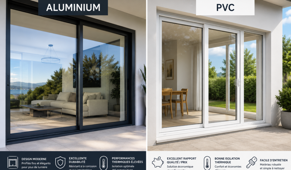 Comparatif fenêtre aluminium et fenêtre PVC à Cannes